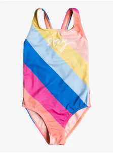 Blue-Pink Girl Striped One Piece Swimwear Roxy Touch Of One - Girls #688999