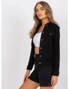 Dámska džínsová bunda na gombíky RUE PARIS čierna