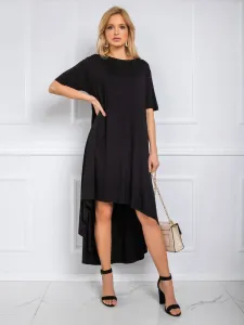 Asymetrické čierne šaty voľného strihu - L/XL