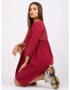 Dámske šaty s čipkou Jamelia RUE PARIS burgundy