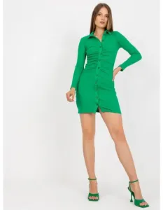 Dámske šaty s gombíkmi RUE PARIS zelené