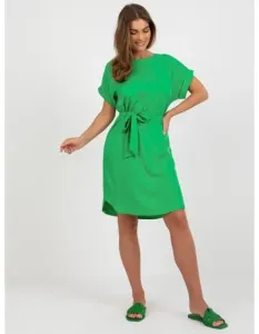 Dámske šaty s krátkym rukávom RUE PARIS zelené