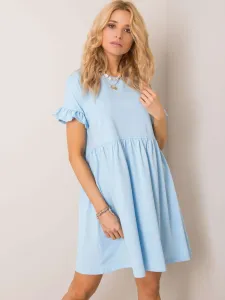 Svetlo-modré šaty pre ženy s krátkym rukávom - S