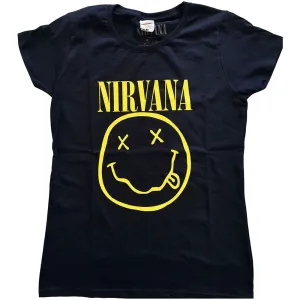 Nirvana tričko Yellow Smiley Modrá XL