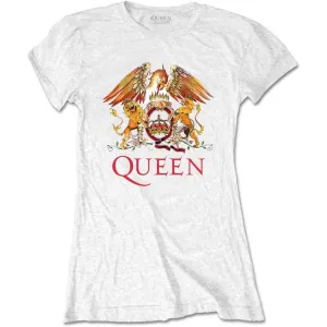 Queen tričko Classic Crest Biela XXL #2076683