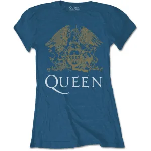 Queen tričko Crest Modrá XS