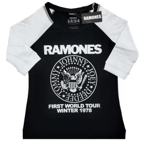 Ramones tričko First World Tour 1978 Čierna/biela XXL