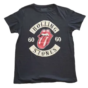 The Rolling Stones tričko Sixty Biker Tongue Čierna 3XL