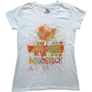 Woodstock tričko Splatter Biela L