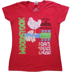 Woodstock tričko Vintage Classic Poster Červená L