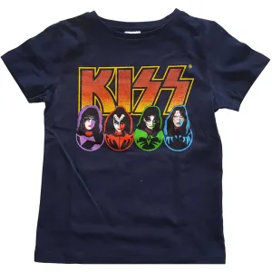 Kiss tričko Logo, Faces & Icons Modrá 7-8 rokov