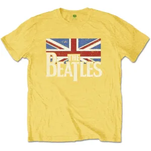 The Beatles tričko Logo & Vintage Flag Žltá 3-4 roky