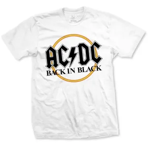 AC/DC Tričko Back in Black Unisex White L