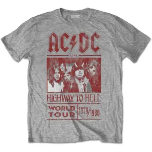 AC/DC tričko Highway to Hell World Tour 1979/1980 Šedá M