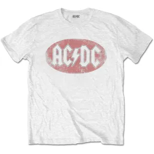AC/DC tričko Oval Logo Vintage Biela XXL