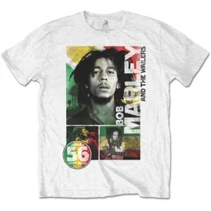 Bob Marley tričko 56 Hope Road Rasta Biela S