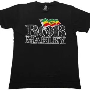 Bob Marley tričko Flag Logo Čierna M