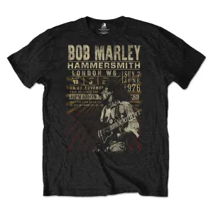 Bob Marley tričko Hammersmith '76 Čierna S
