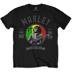 Bob Marley tričko Rebel Music Seal Čierna XL