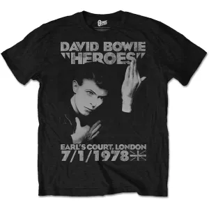 David Bowie tričko Heroes Earls Court Čierna L