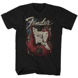 Fender tričko Distressed Guitar Čierna M