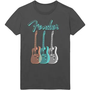 Fender tričko Triple Guitar Šedá L