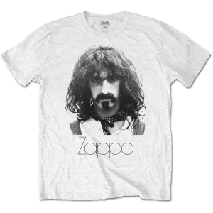 Frank Zappa tričko Thin Logo Portrait Biela M