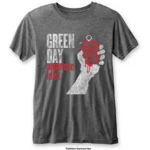 Green Day tričko American Idiot Vintage šedá Šedá L