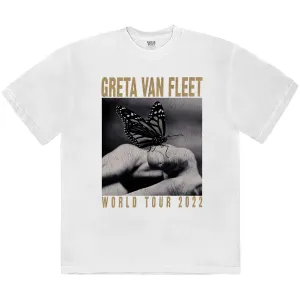 Greta Van Fleet tričko World Tour Butterfly Biela XXL
