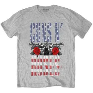Guns N’ Roses tričko US Flag in Logo Šedá M