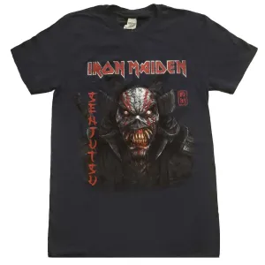 Iron Maiden tričko Senjutsu Back Cover Vertical Logo Modrá L