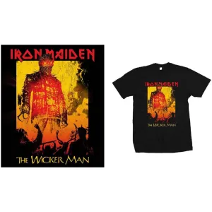 Iron Maiden tričko The Wicker Man Fire Čierna XL
