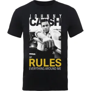 Johnny Cash tričko Rules Everything Čierna XL