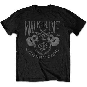 Johnny Cash tričko Walk The Line Čierna L