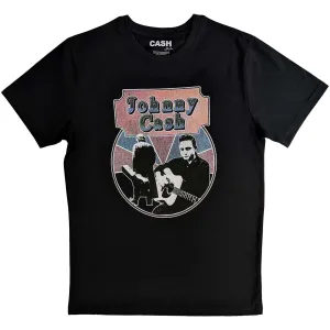 Johnny Cash tričko Walking Guitar & Front On Čierna XL