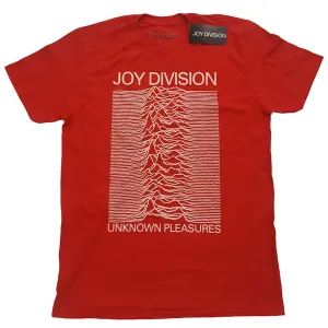 Joy Division tričko Unknown Pleasures White On Red Červená XS