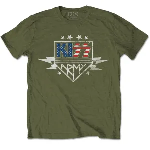 Kiss tričko Army Lightning Zelená L