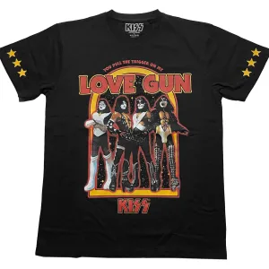 Kiss tričko Love Gun Stars Čierna XL