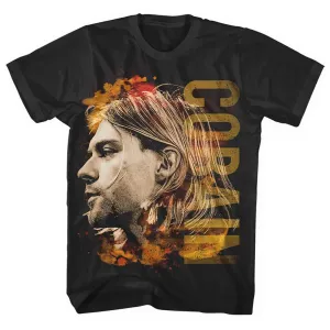 Kurt Cobain tričko Coloured Side View Čierna L