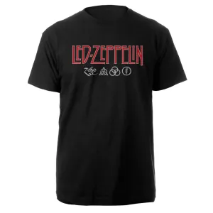 Led Zeppelin tričko Logo & Symbols Čierna S #2108479