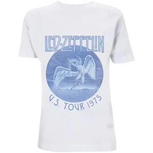 Led Zeppelin tričko Tour '75 Blue Wash Biela XXL
