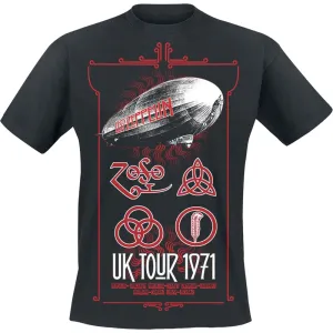Led Zeppelin tričko UK Tour '71. Čierna S