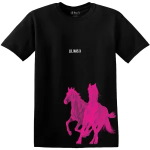 Lil Nas X tričko Pink Horses Čierna S