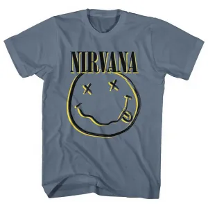 Nirvana tričko Inverse Smiley Modrá L