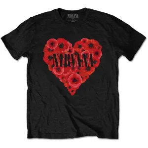 Nirvana tričko Poppy Heart Čierna L