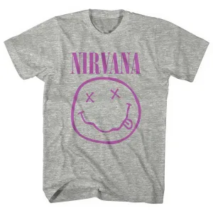 Nirvana tričko Purple Smiley Šedá XXL