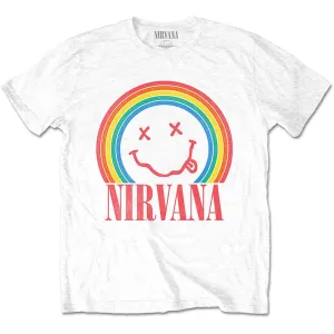Nirvana tričko Smiley Rainbow Biela M