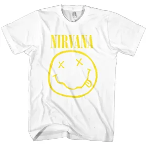 Nirvana tričko Yellow Smiley Biela L