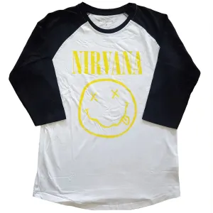 Nirvana tričko Yellow Smiley Čierna/biela L