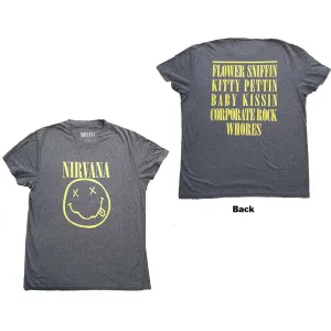 Nirvana tričko Yellow Smiley Šedá XXL